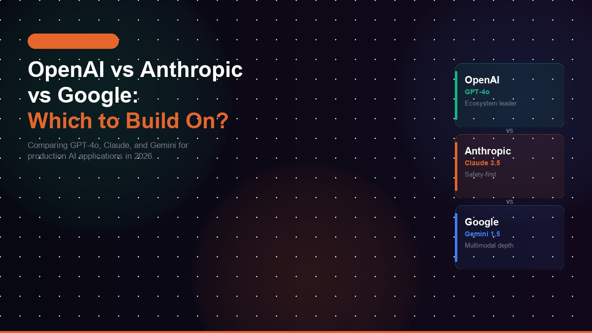 OpenAI vs Anthropic vs Google: Which to Build On?